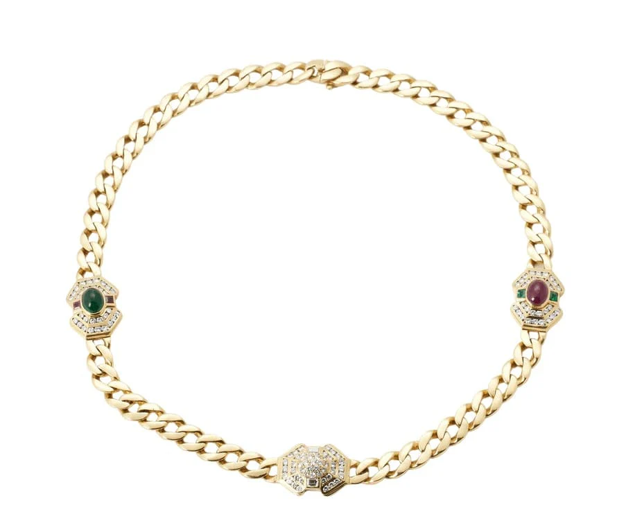 Ruby and Emerald Diamond Necklace