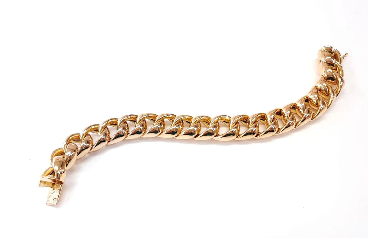 Yellow gold square link bracelet - Image 6
