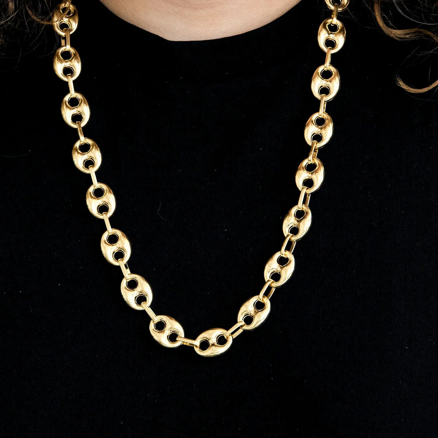 Yellow gold coffee bean necklace - Image 5