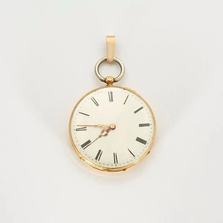 Yellow gold pocket watch