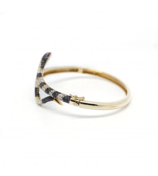 Snake Bracelet Black and White Diamonds - Image 3