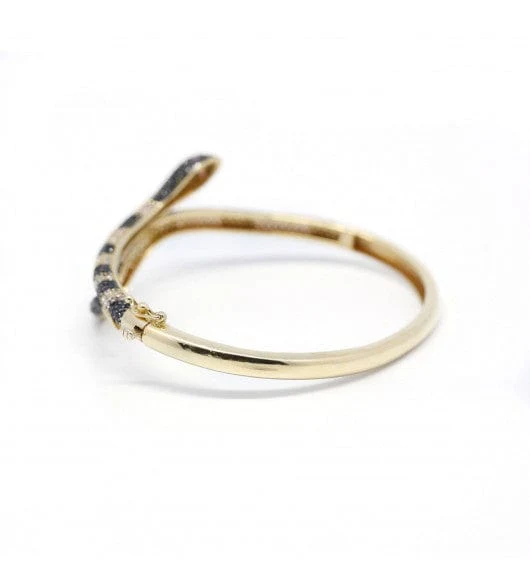 Snake Bracelet Black and White Diamonds - Image 4