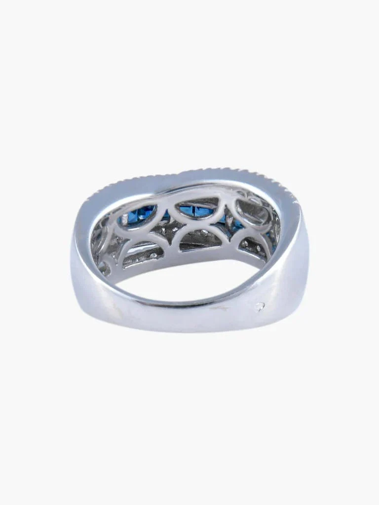 Sapphire Diamond Bangle Ring - Image 8