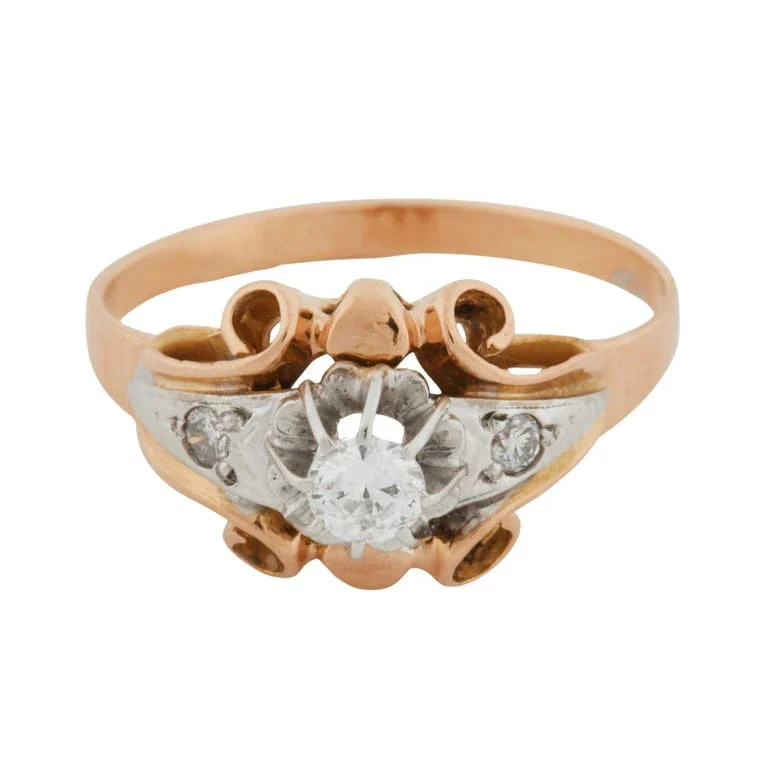Two Gold Ring with Diamonds