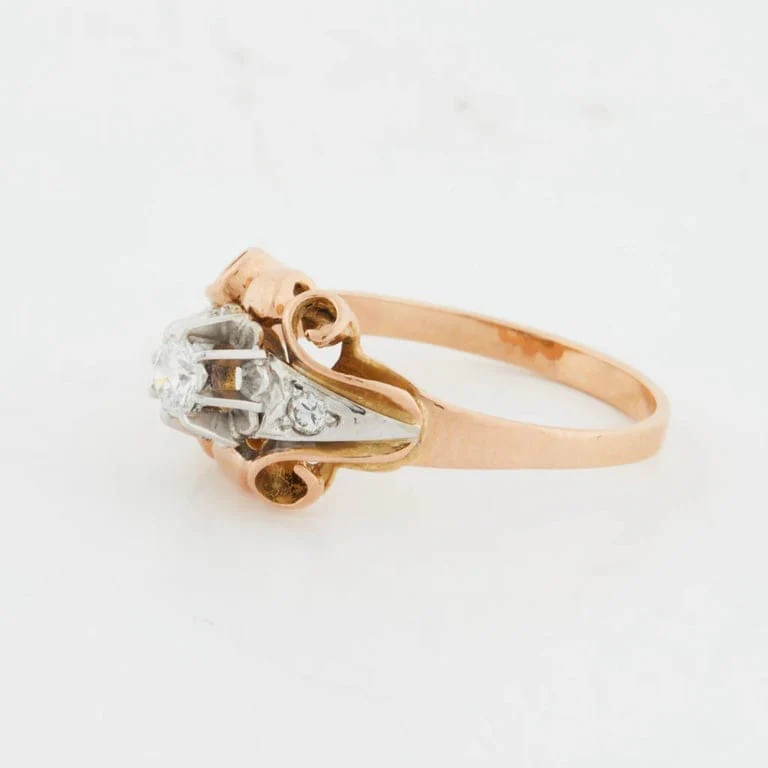 Two Gold Ring with Diamonds - Image 6
