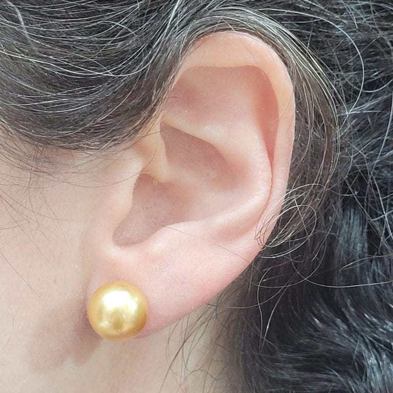 Earrings - Australian gold pearls 10.5-11 mm - Image 3