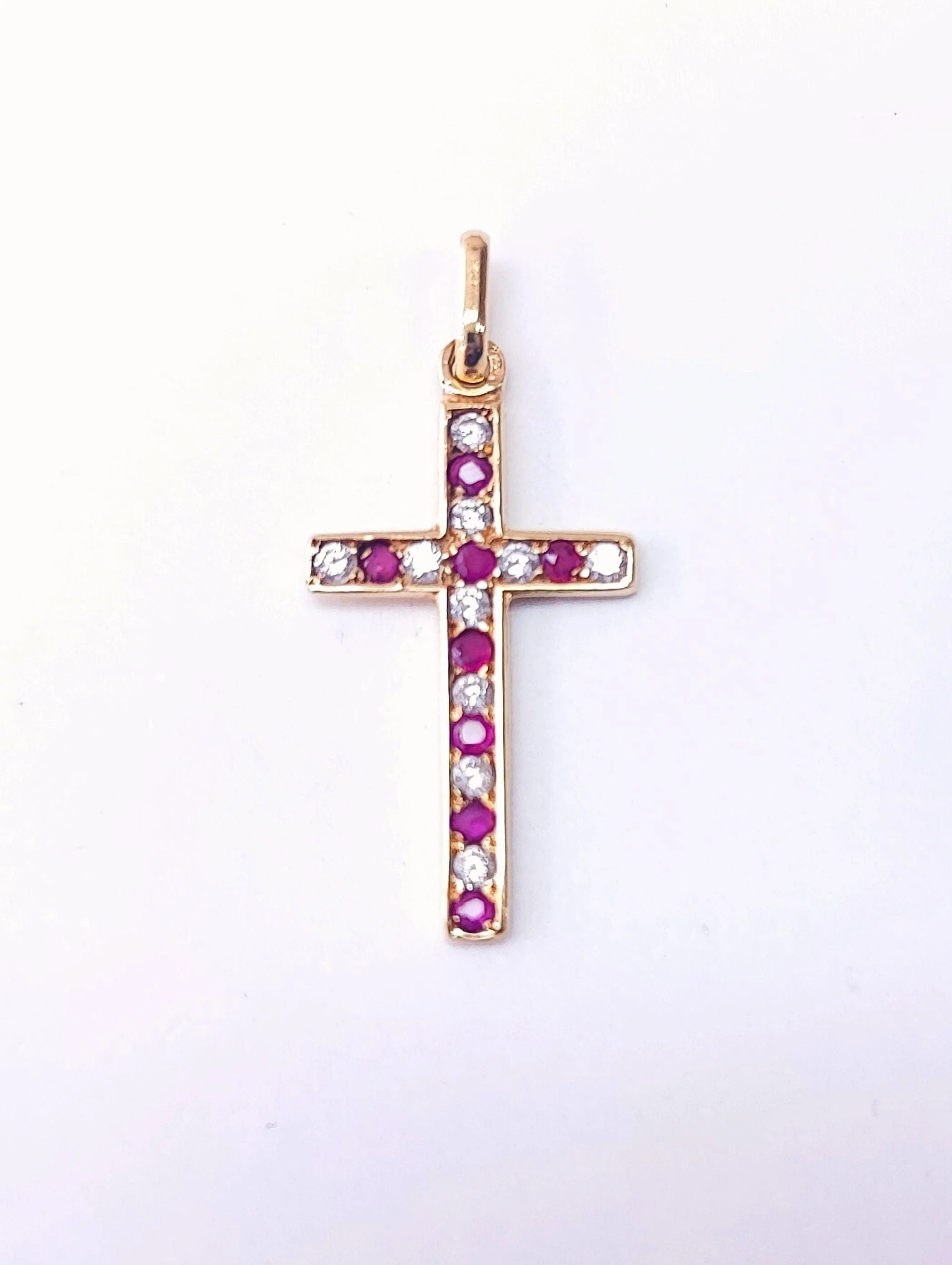 Diamond and ruby cross