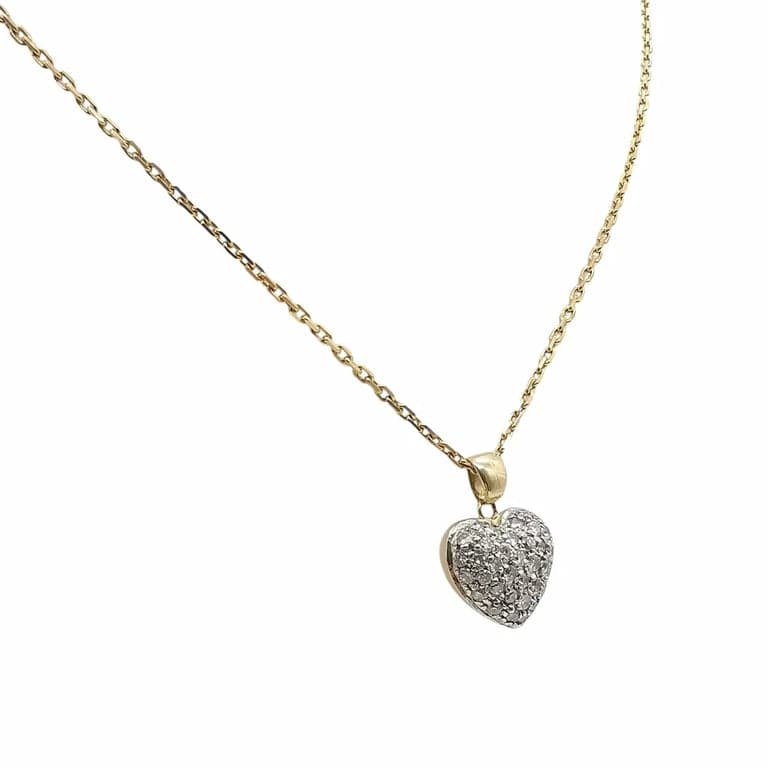 Yellow gold & diamond necklace  - Image 2