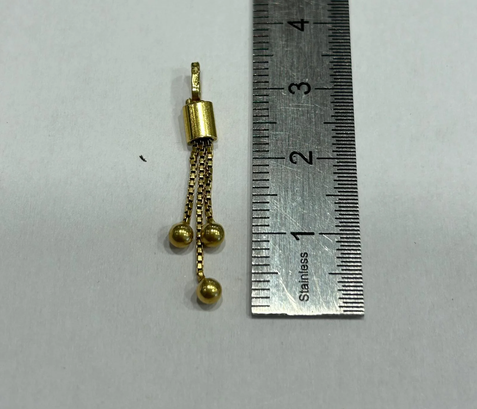 Yellow gold pendant 3 balls - Image 4