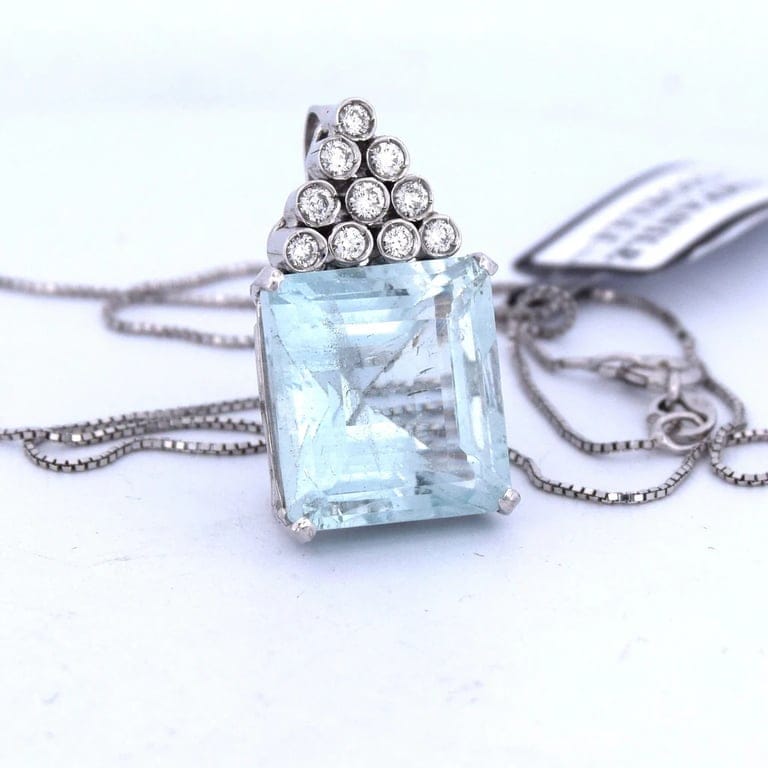 Pendente in white gold with acquamarina - Image 5