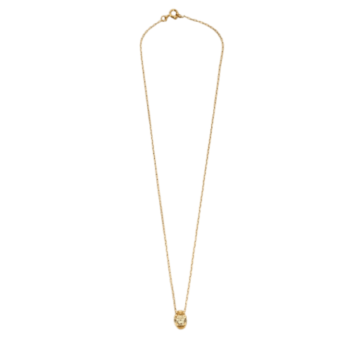 Solitaire yellow gold necklace