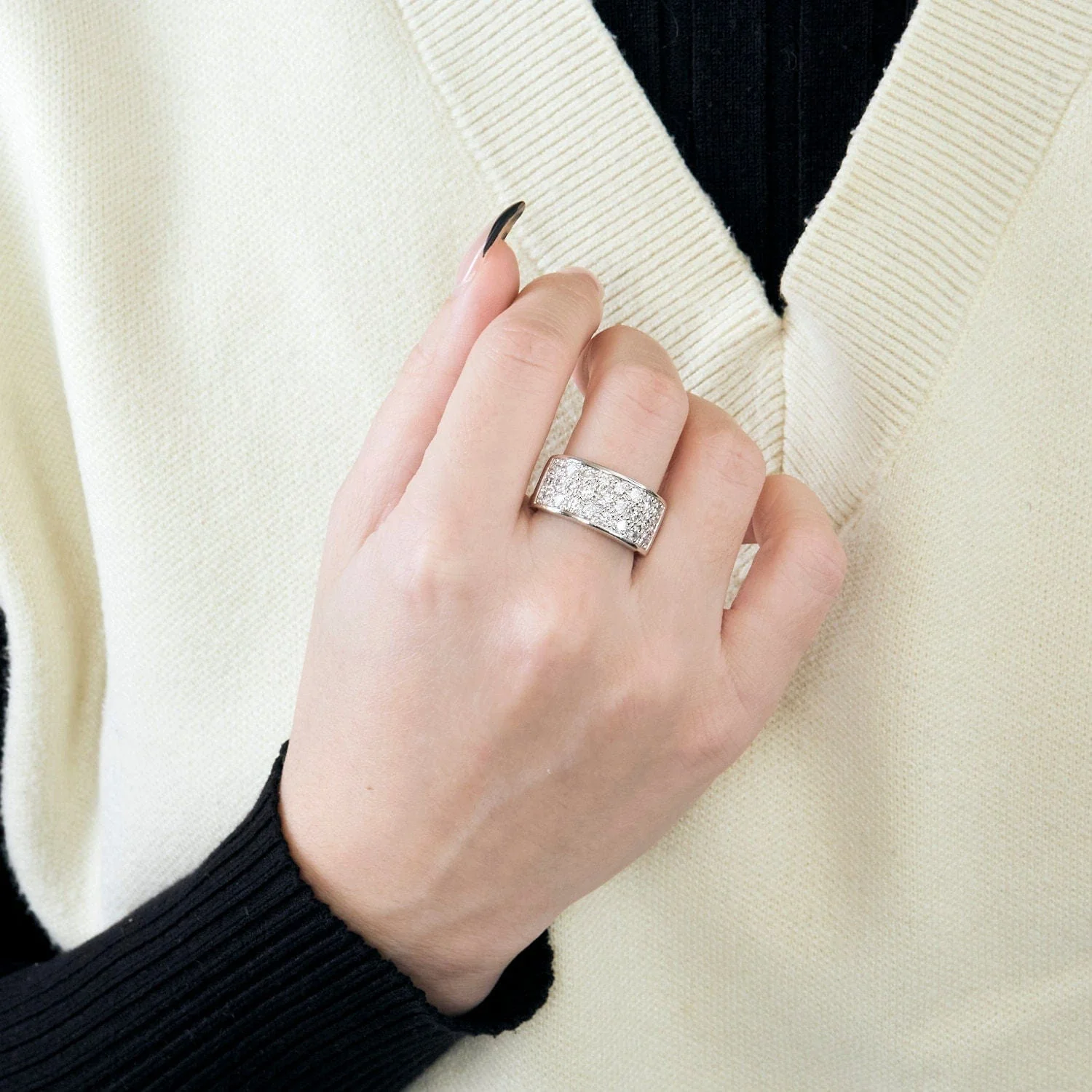 Ring Tank Modern white gold diamonds - Image 2