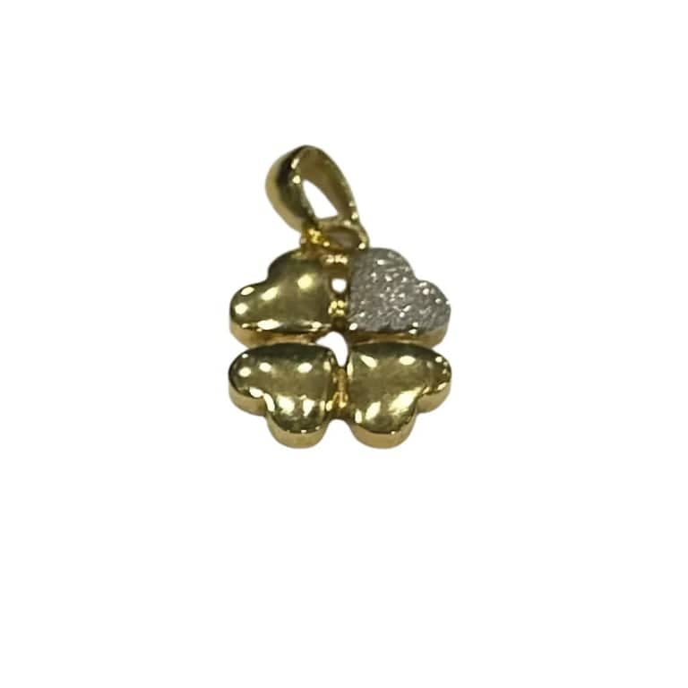 4 Heart Clover Pendant 2 gold