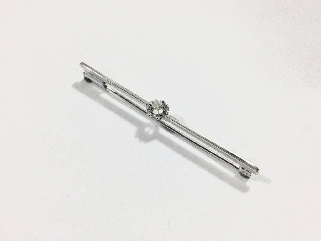 White Gold Diamond Brooch - Image 4