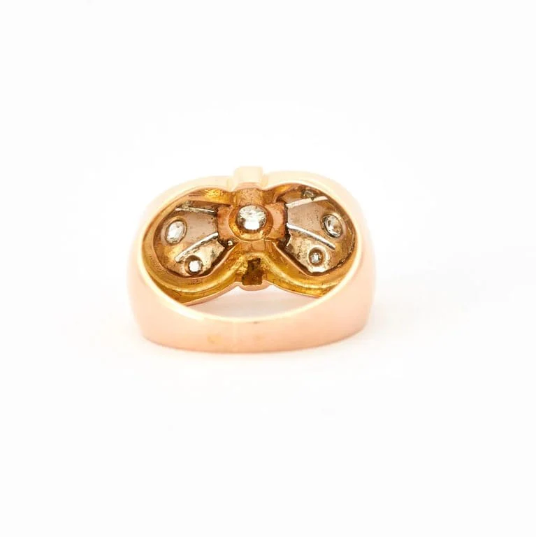 Yellow gold diamond knot ring - Image 6
