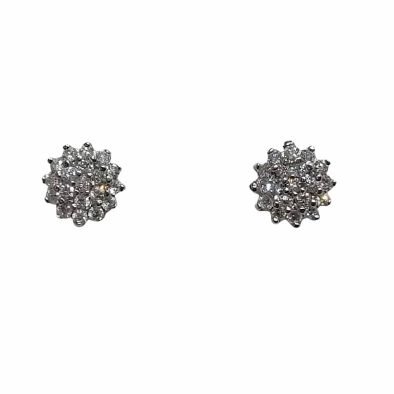 18-carat white gold and diamond earrings