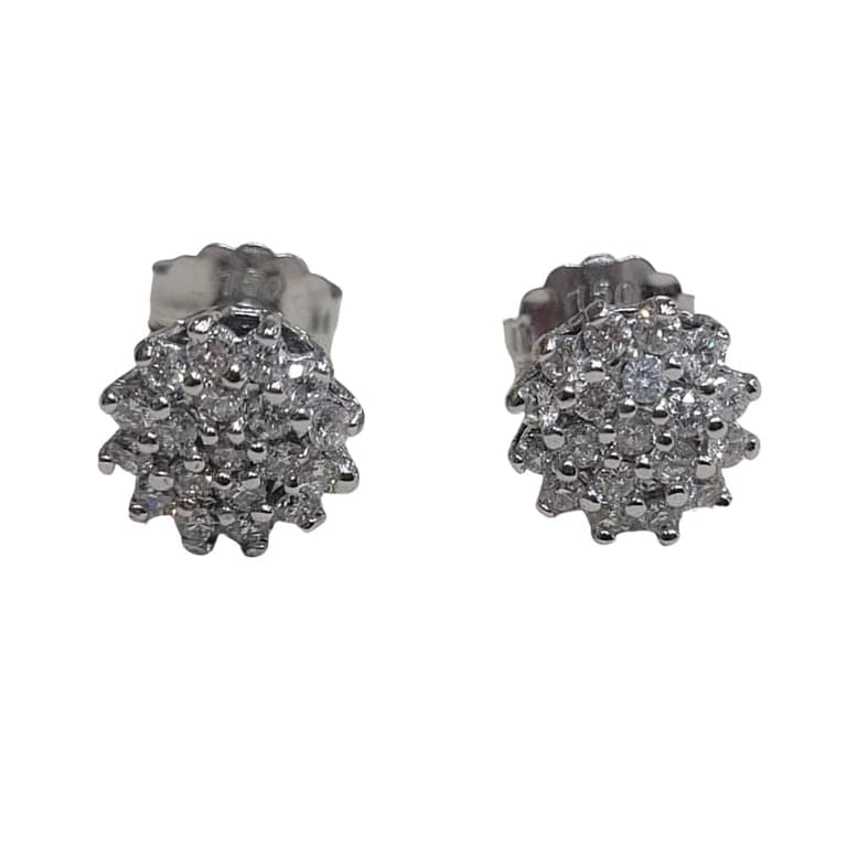18-carat white gold and diamond earrings - Image 3