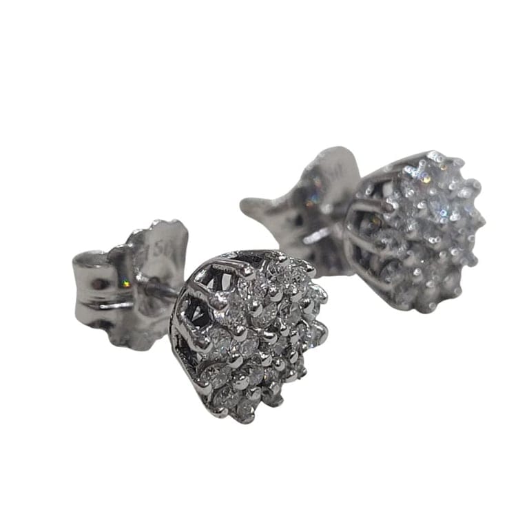 18-carat white gold and diamond earrings - Image 4