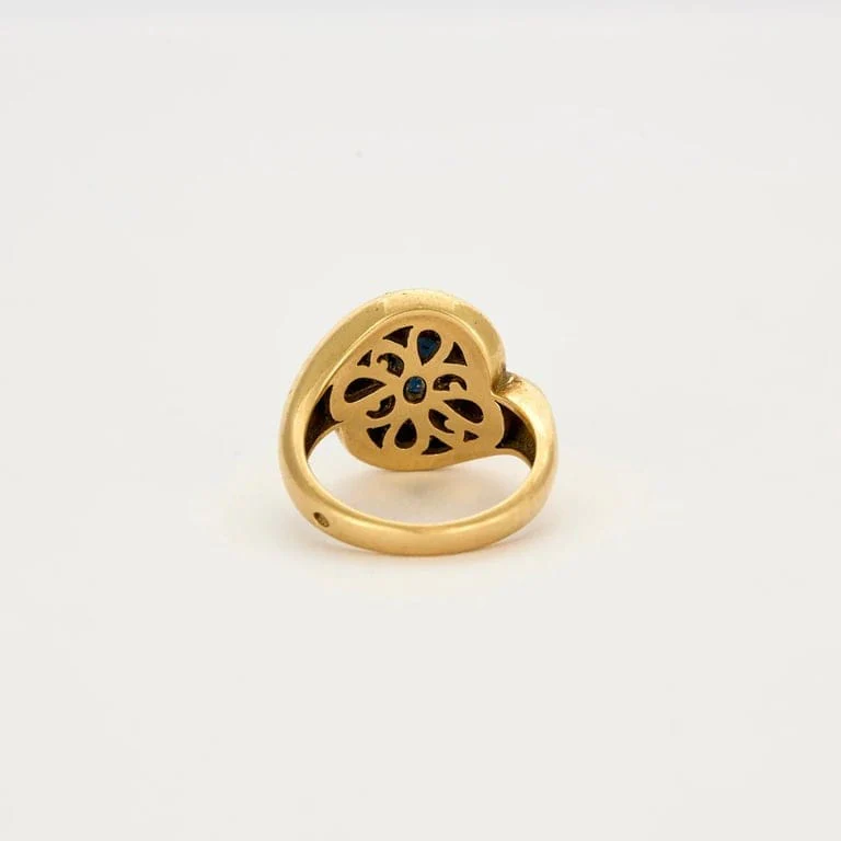 Yellow gold sapphire ring - Image 6