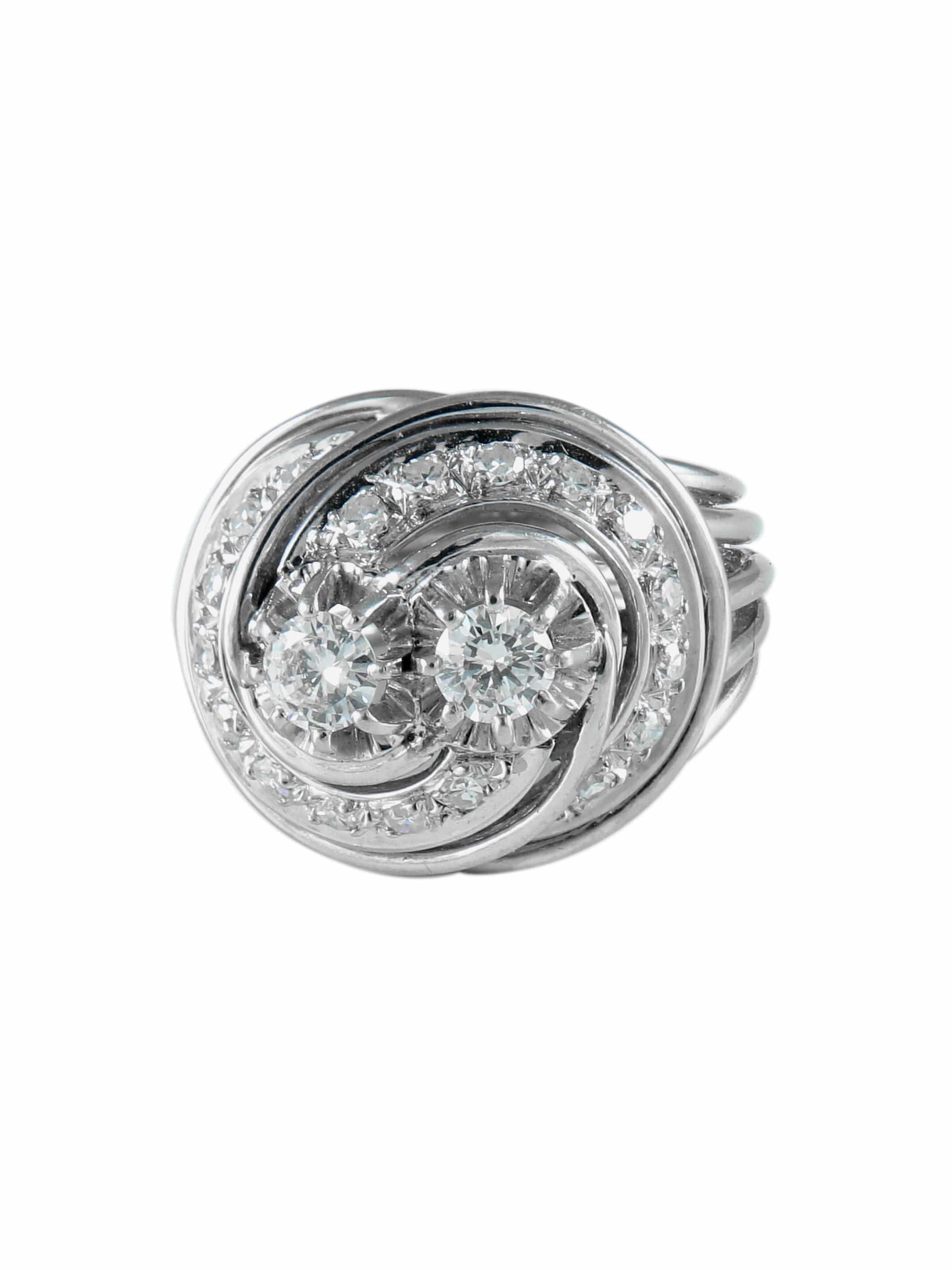 2 Diamond Volute Ring