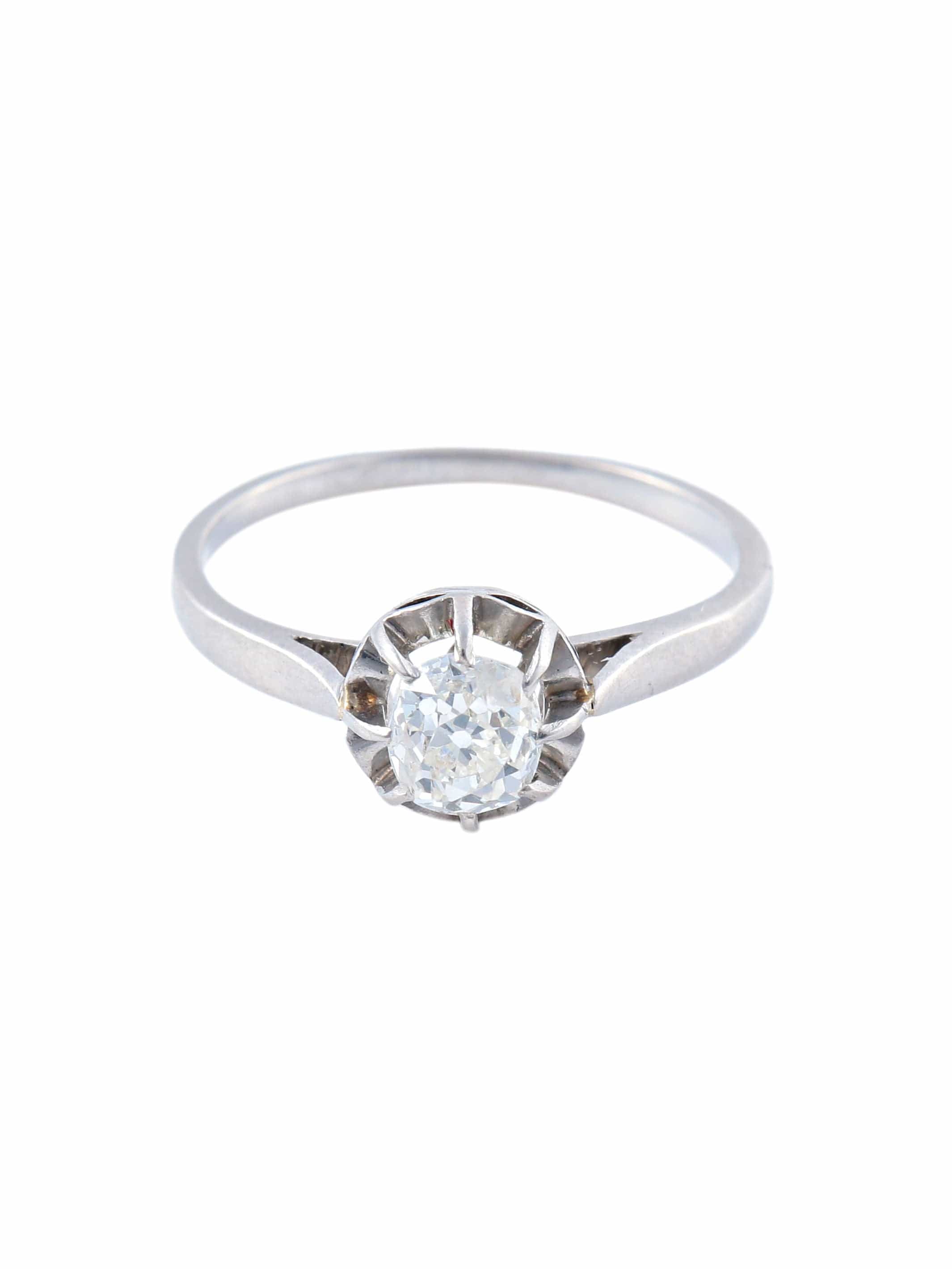 RETRO SOLITAIRE DIAMOND WHITE GOLD RING