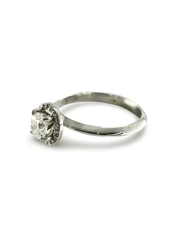 Solitaire ring in white gold and diamonds 0.59 ct - Image 4