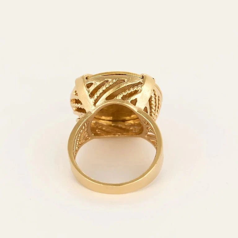 Yellow gold Coin Holder Ring  - Image 6