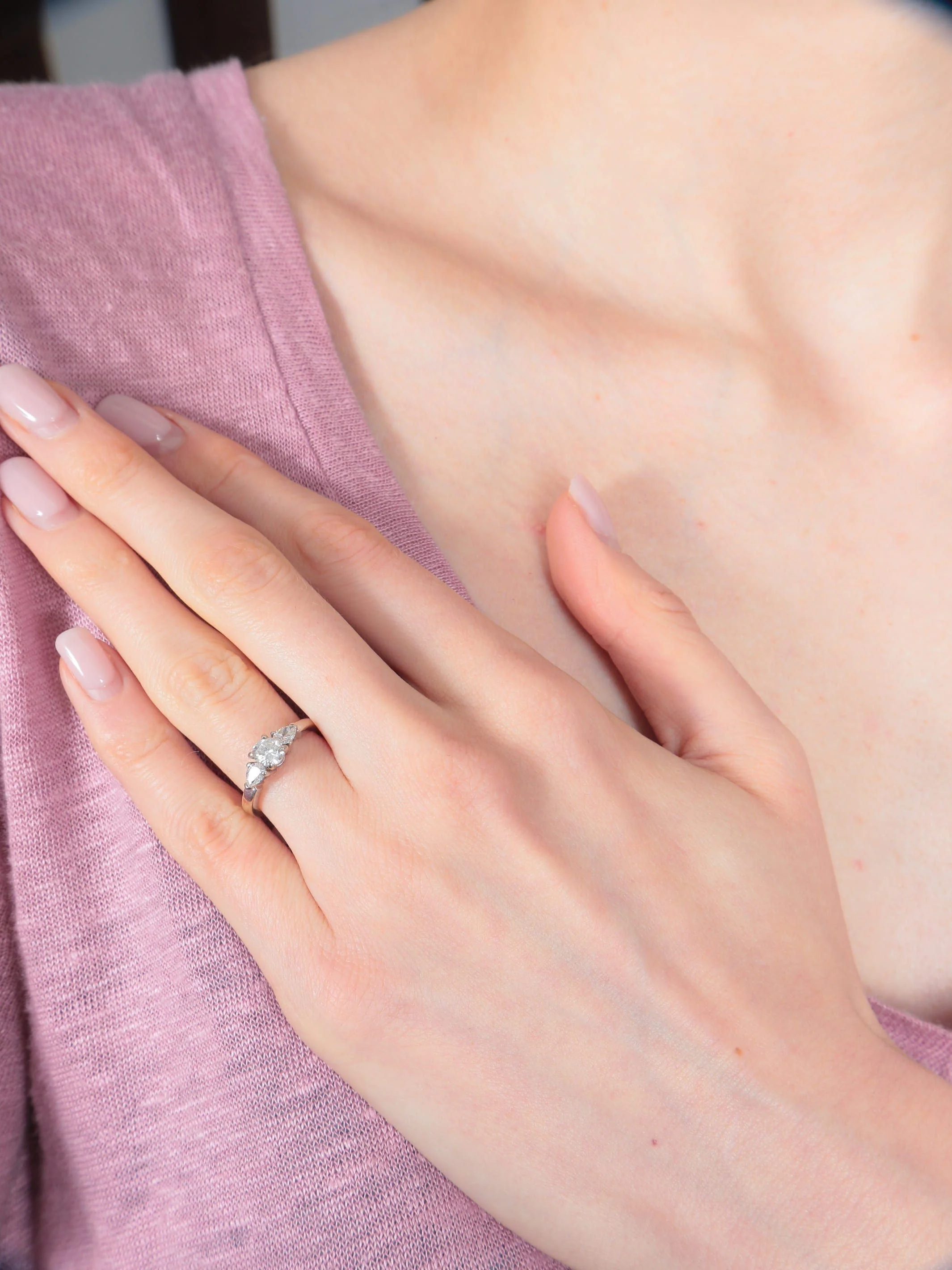 White Gold Diamond Solitaire Ring. - Image 2