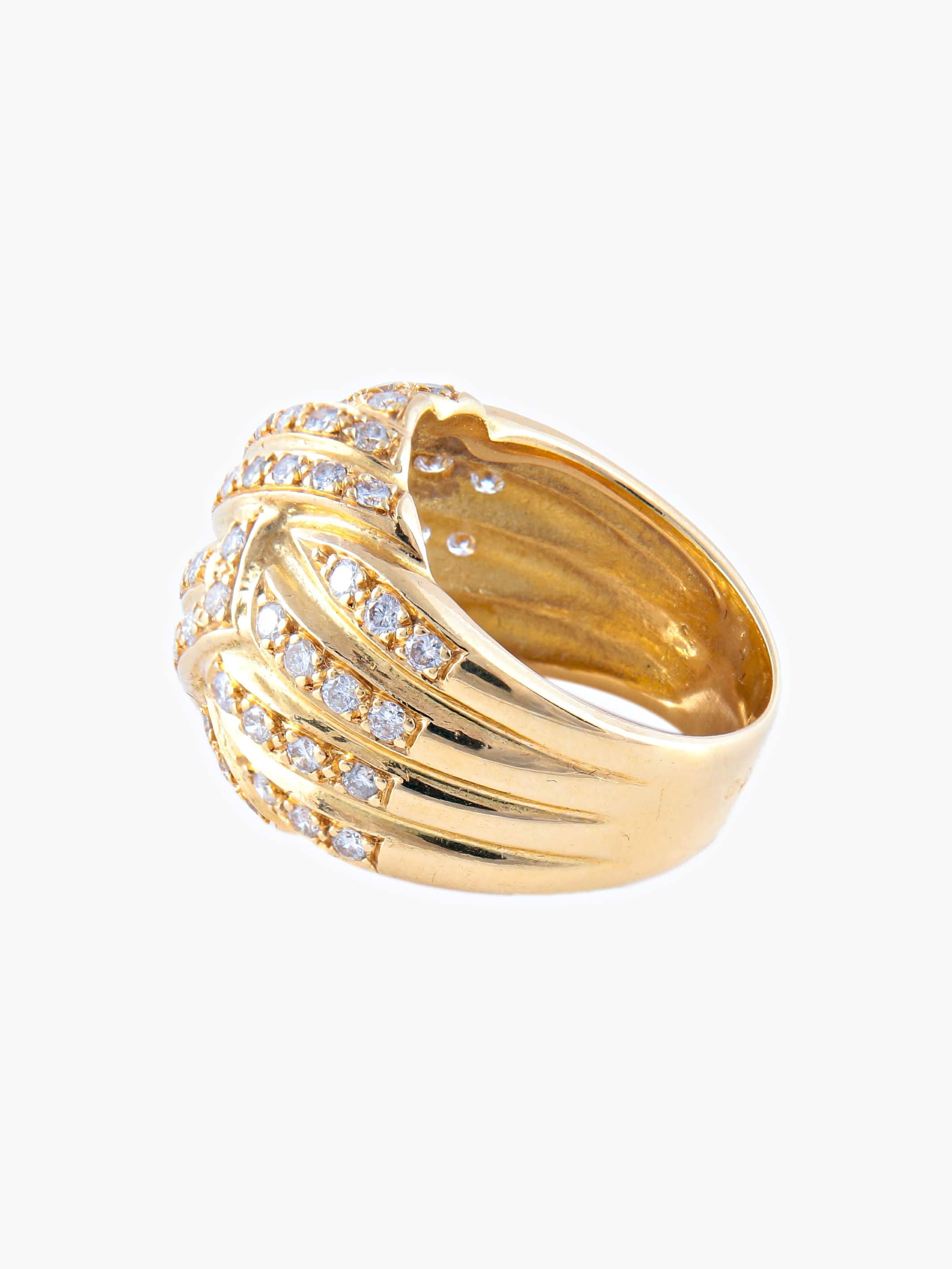 Dome Ring Yellow Gold Diamonds - Image 3