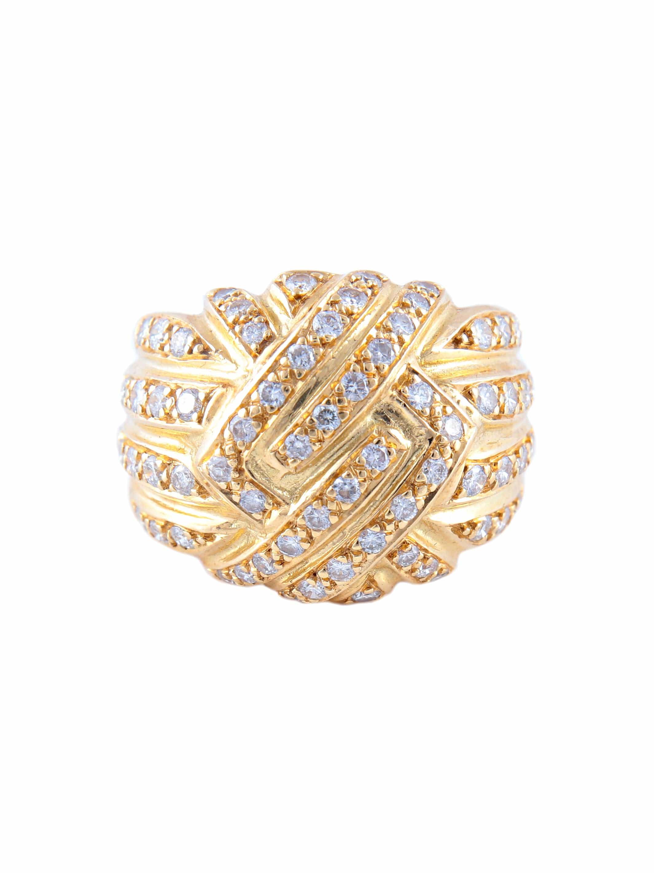 Dome Ring Yellow Gold Diamonds - Image 6
