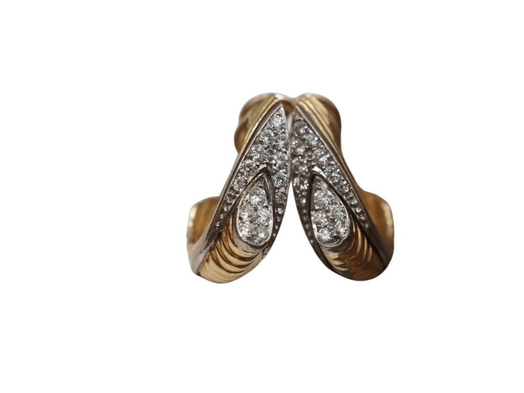 Retro gold diamond earring