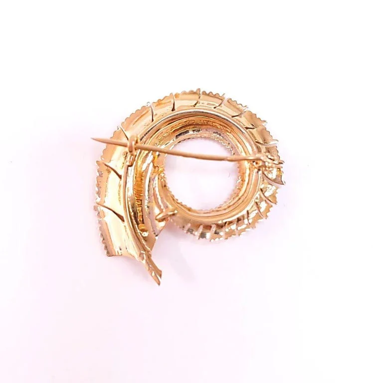 Feather brooch in yellow gold - Image 4