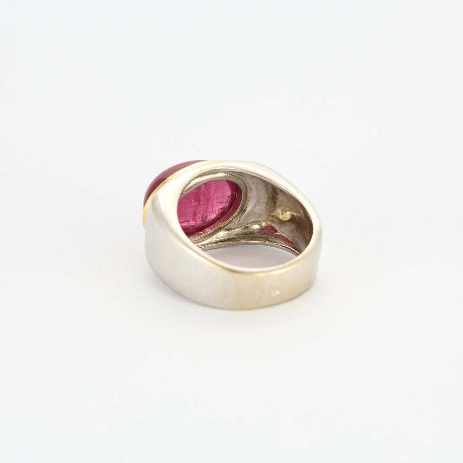 Yellow and white gold ring with pink tourmaline - Image 4
