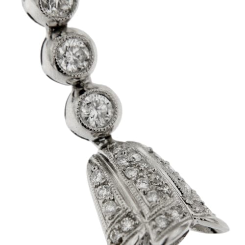 White gold dangling earrings with diamonds  - Image 8