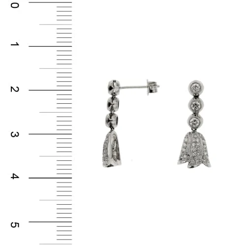 White gold dangling earrings with diamonds  - Image 9