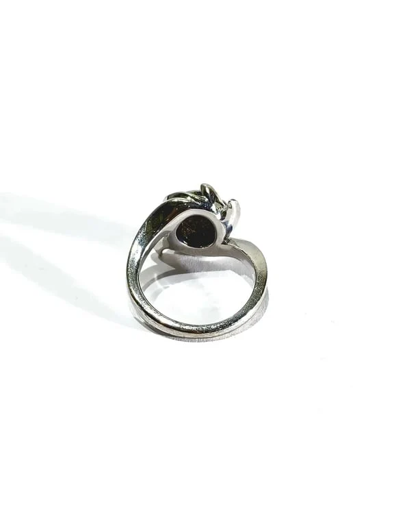 White gold and opal ring - Image 11