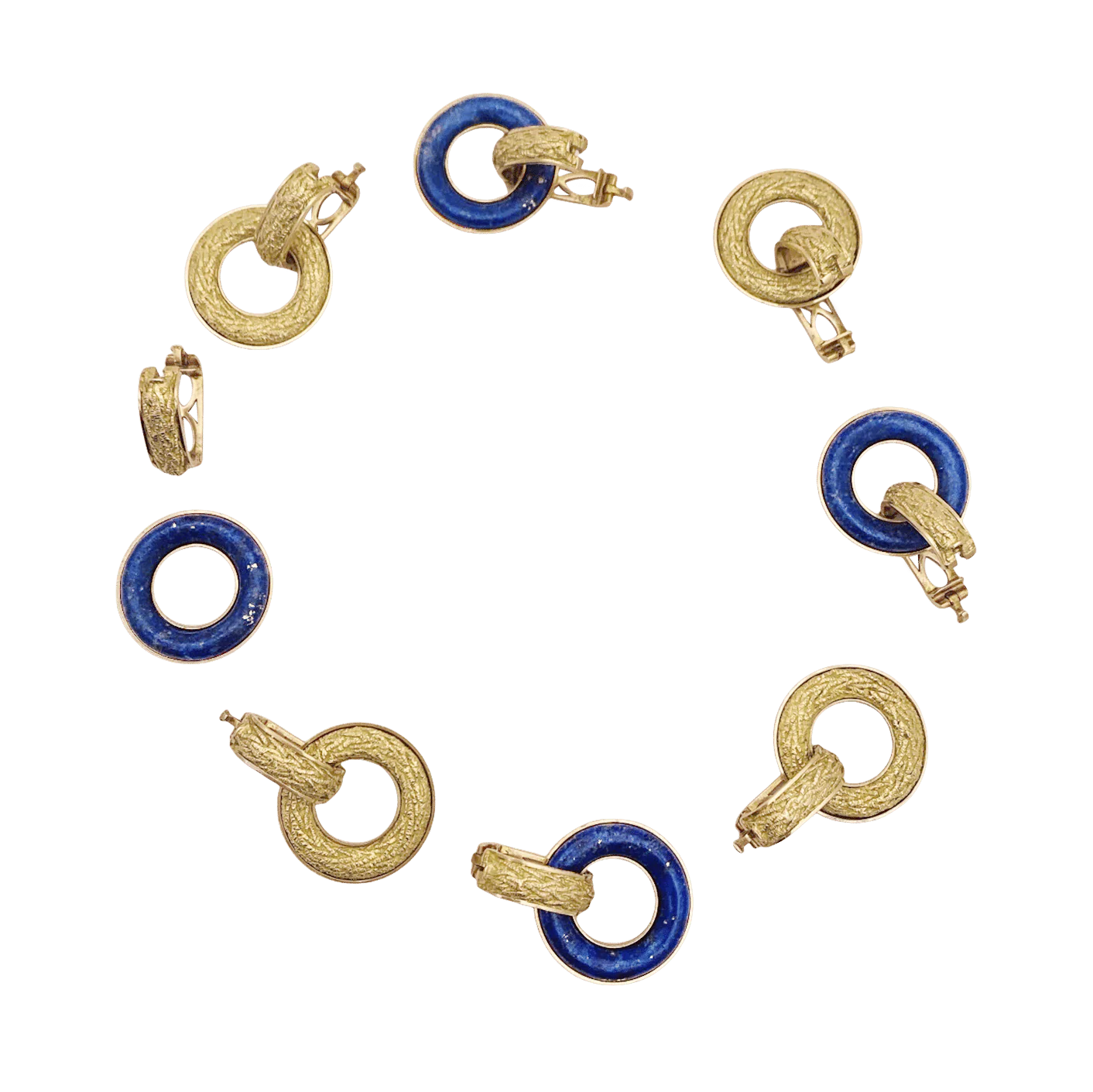 Yellow gold bracelet, lapis lazuli. - Image 2