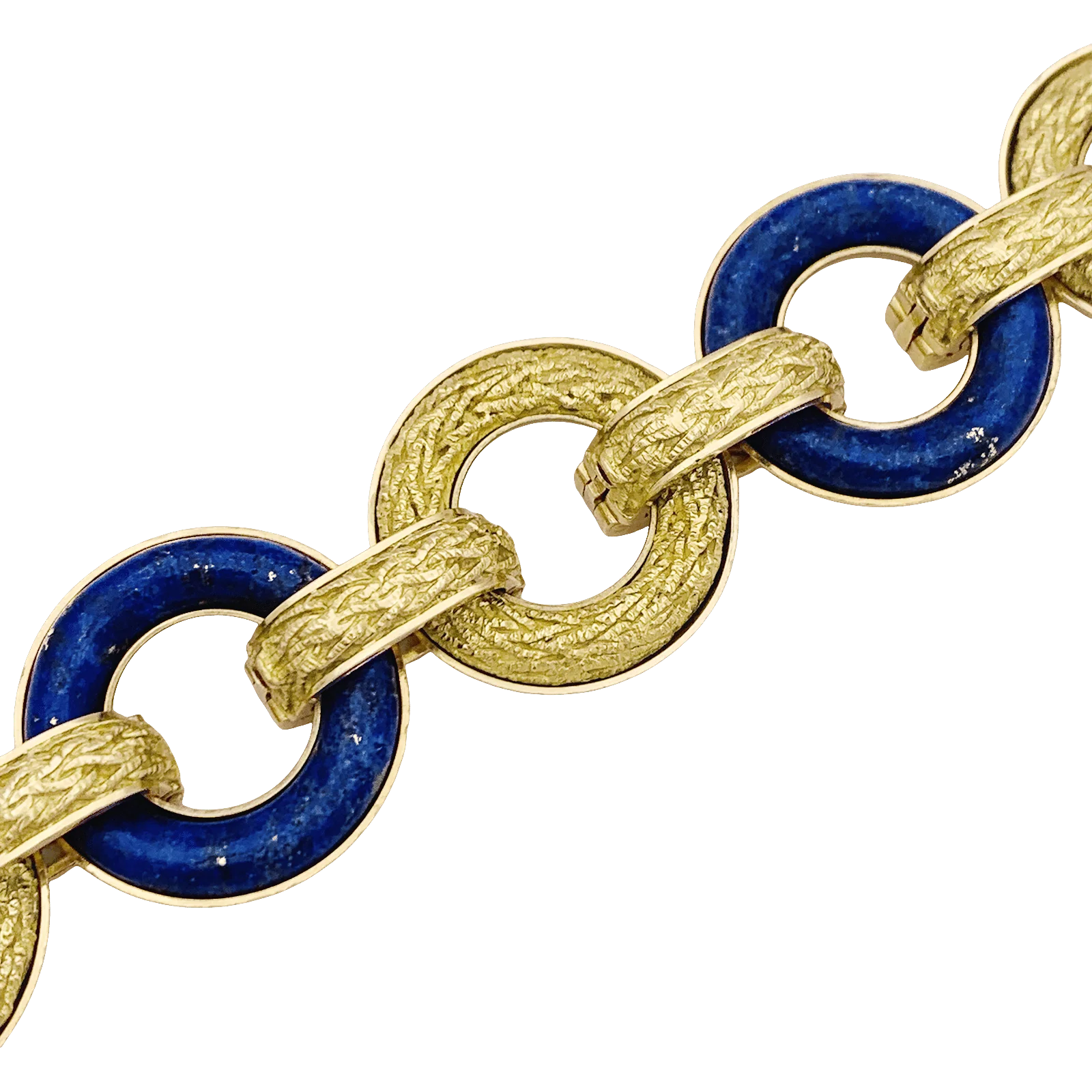Yellow gold bracelet, lapis lazuli. - Image 3