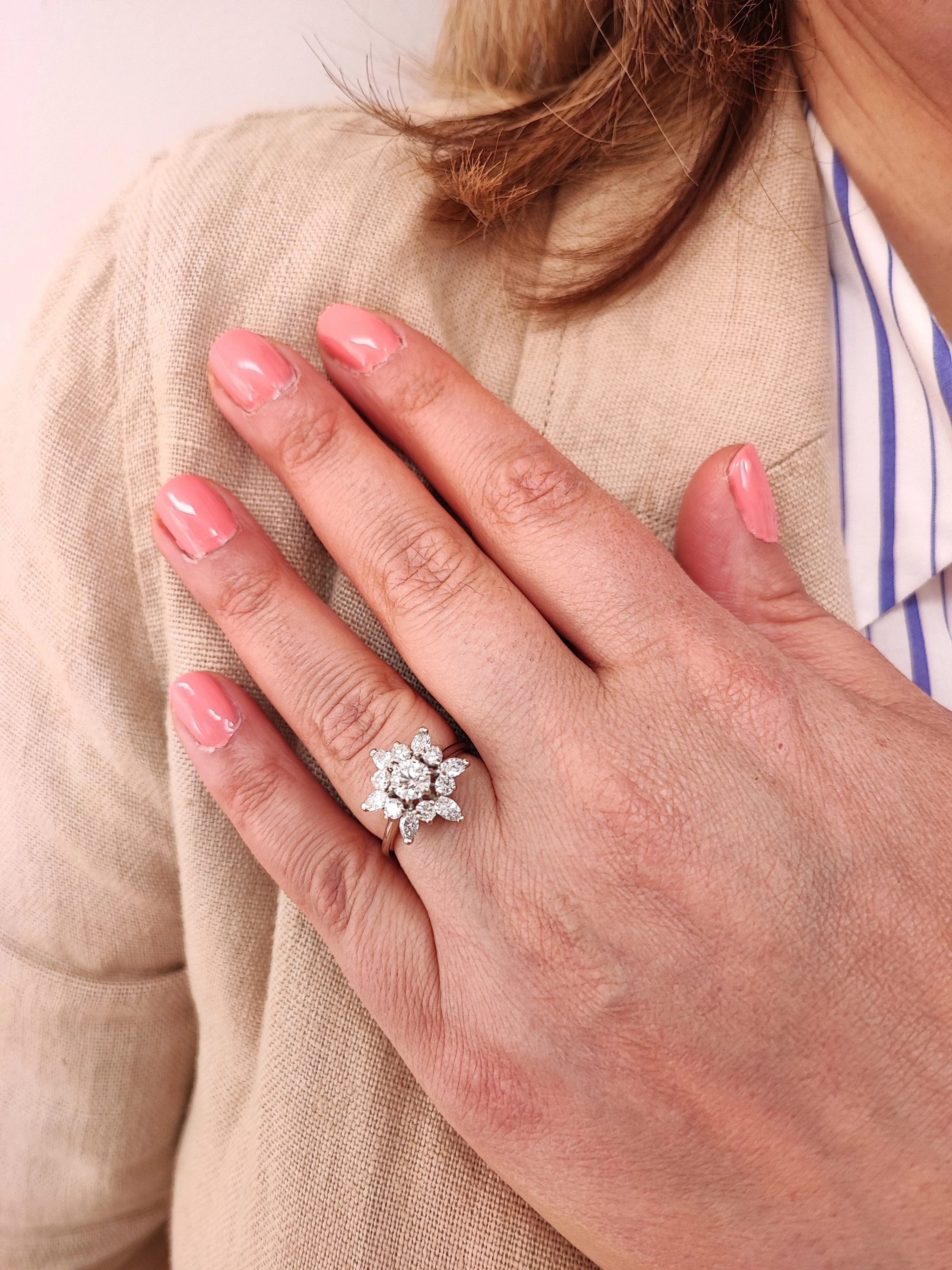 Snowflake ring in white gold & diamonds - Image 7