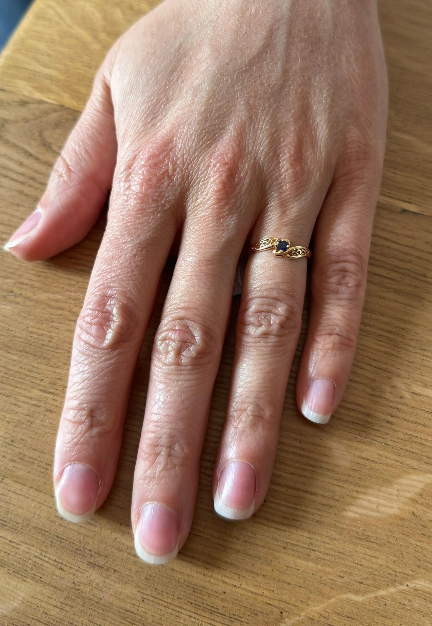 Yellow Gold Sapphire Ring - Image 2