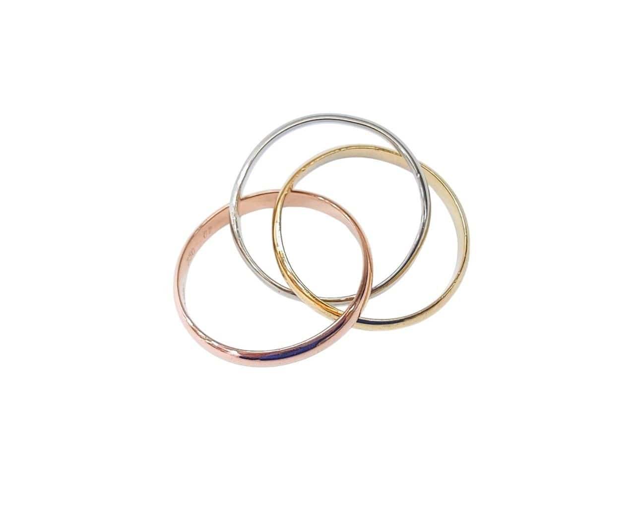 Cartier - Ring Wedding band 3 golds in yellow, white and rose 18k gold  - Image 3
