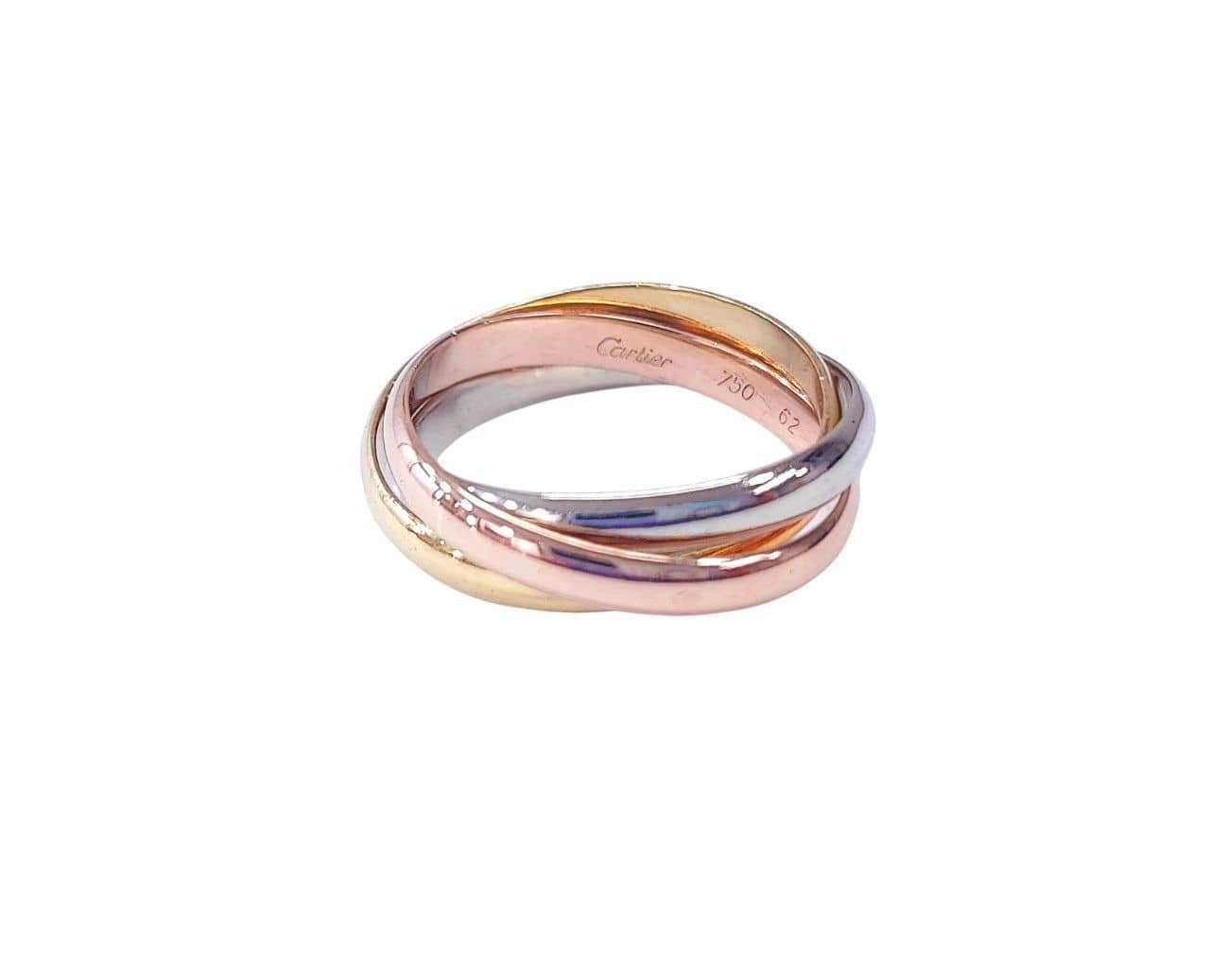 Cartier - Ring Wedding band 3 golds in yellow, white and rose 18k gold  - Image 4