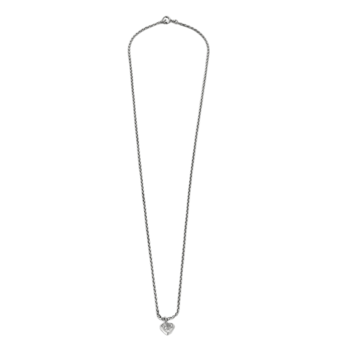 White gold heart-cut diamond necklace