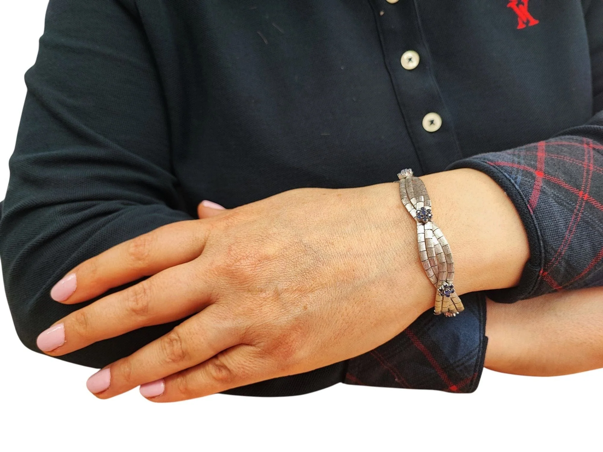 White gold sapphire bracelet - Image 3