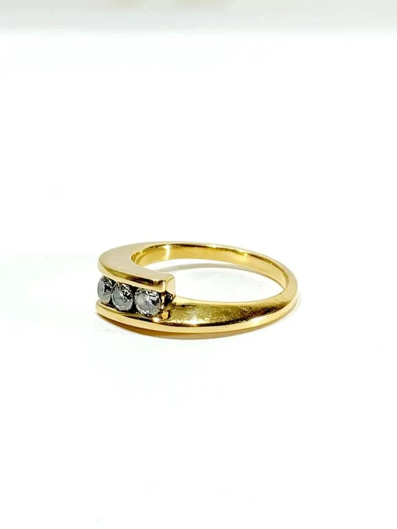 Wedding band gold and diamonds - Image 6