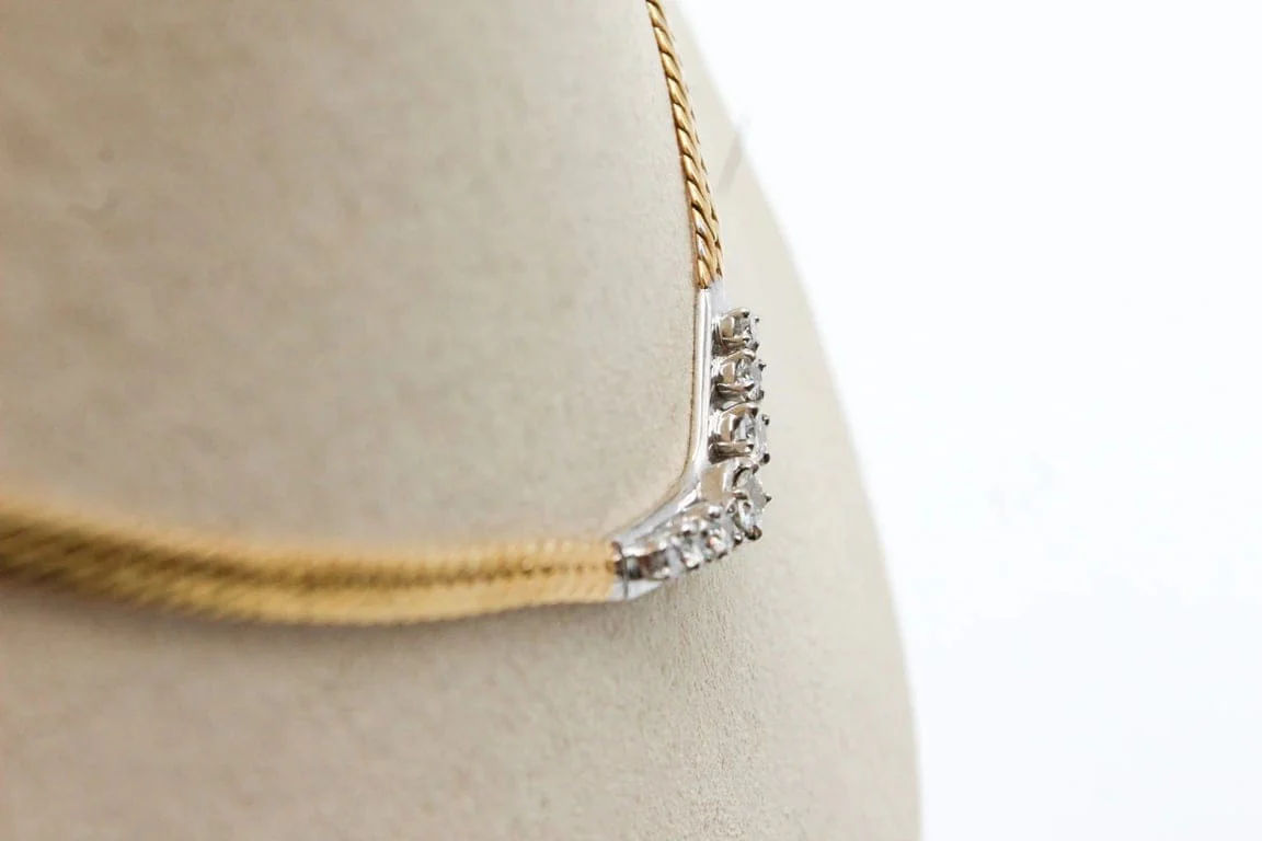 Necklace Link English yellow gold, diamonds - Image 11