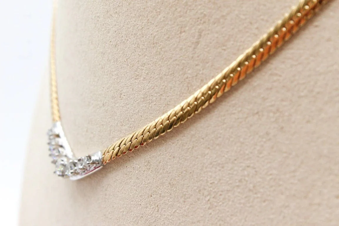 Necklace Link English yellow gold, diamonds - Image 5
