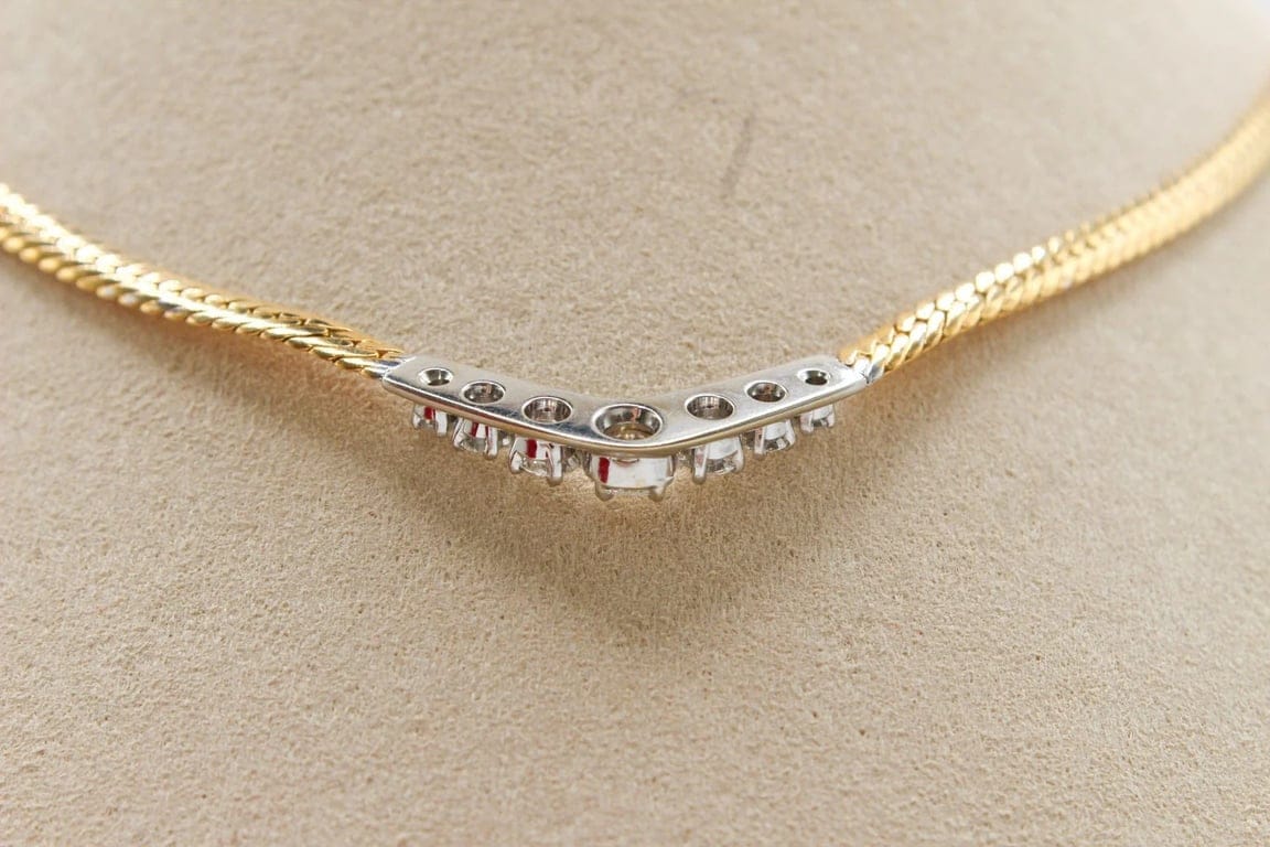 Necklace Link English yellow gold, diamonds - Image 7