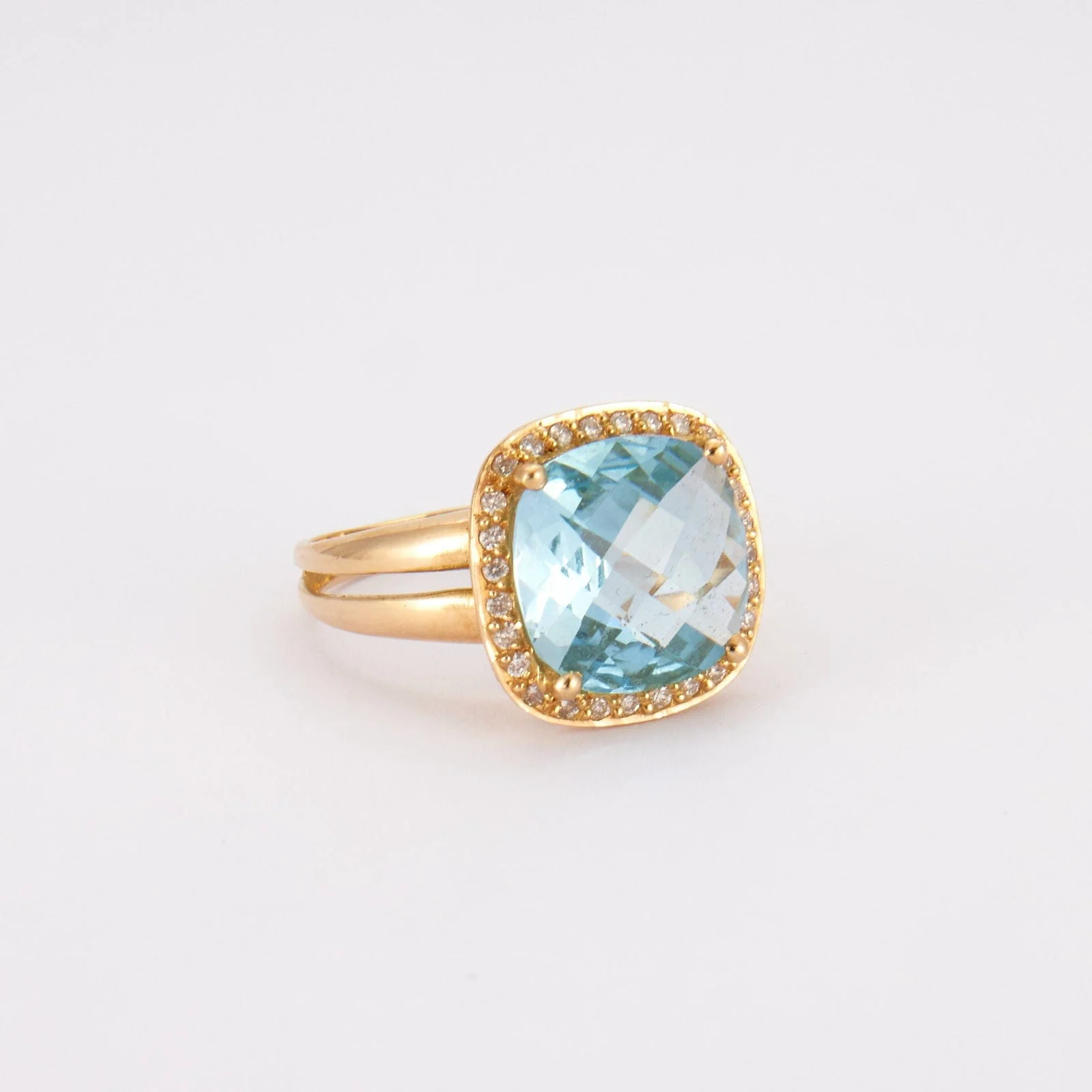 Blue Topaz Cocktail Ring - Image 3