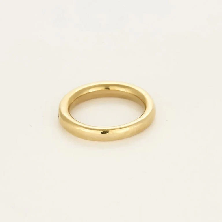 Wedding band Massive yellow gold, diamonds - Image 5
